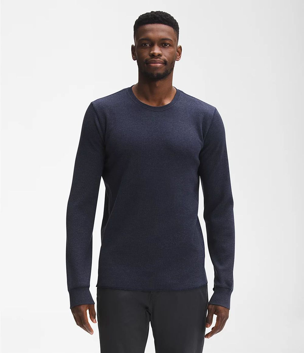 The North Face All-Season Waffle Thermal Sweatshirt Herren - Navy CH-981OICP